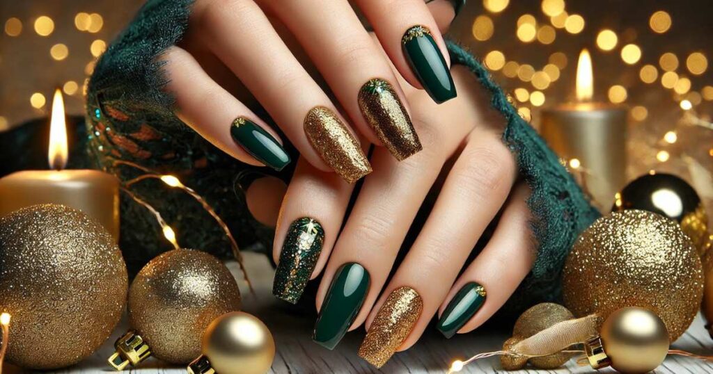 Glittery Gold and Green Combo
