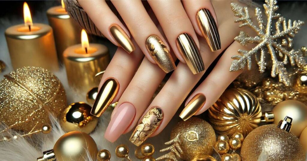 Metallic Gold Nails