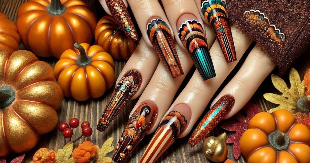 Acrylic Thanksgiving Nails