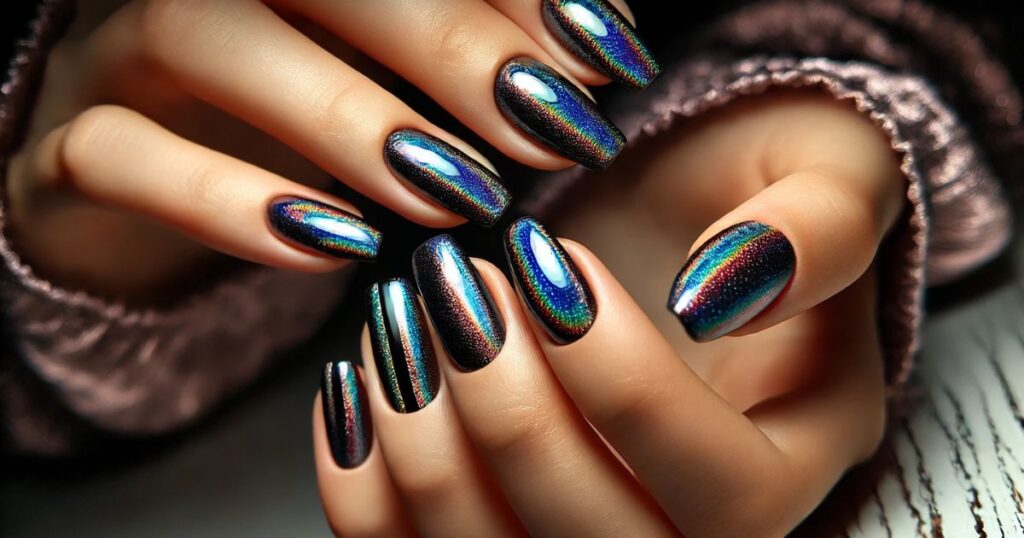 Holographic Sparkle Nails
