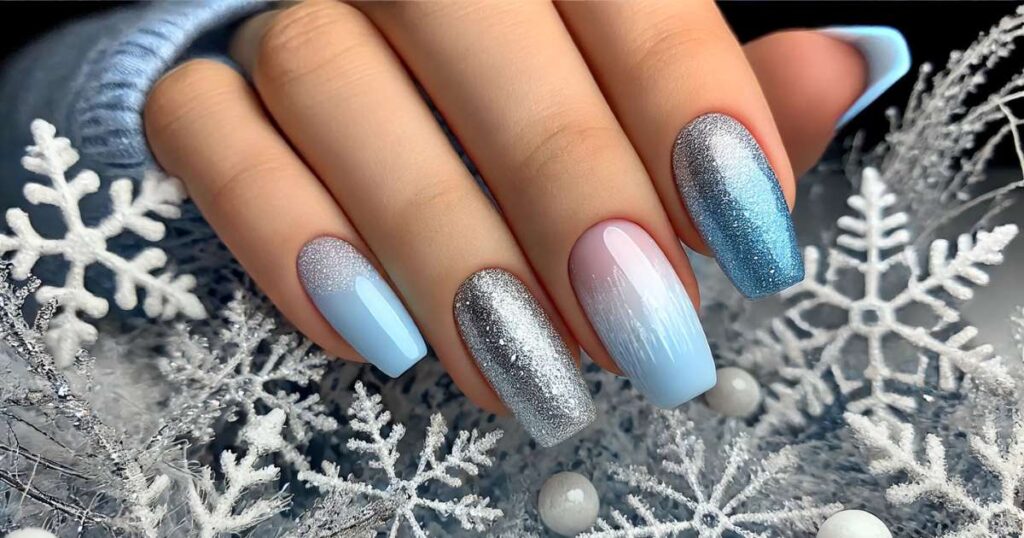 Icy Blue & Silver Ombre