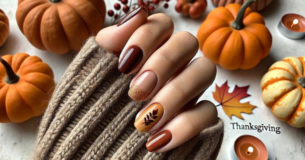 Simple Thanksgiving Nails