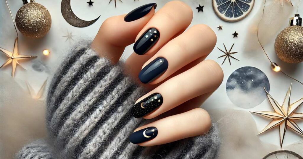 Minimalist Starry Night Nails