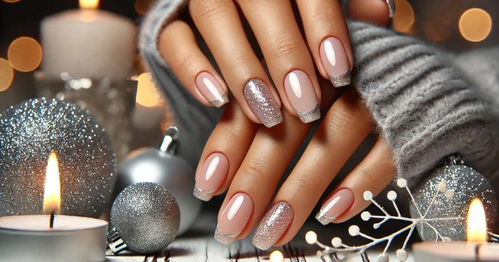 Silver Glitter Tips