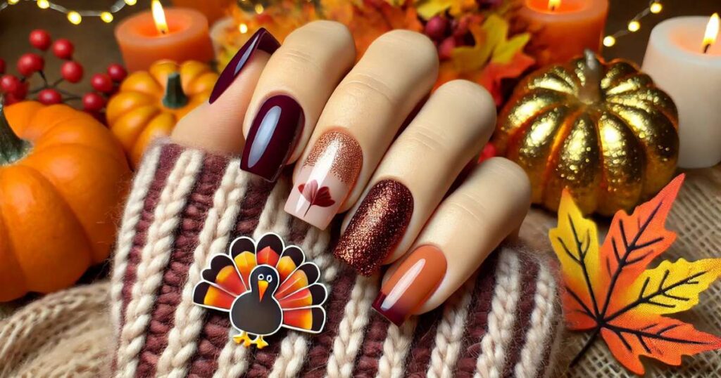 Thanksgiving Nails Short